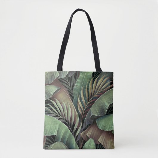 Tote Bag Feuilles de palmiers tropicaux, illustration 3D de (Devant)