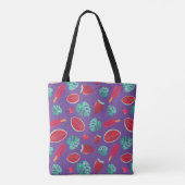 Tote Bag Feuilles de pavot, cerise, fraise et pastèque (Dos)