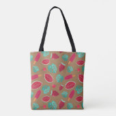 Tote Bag Feuilles de pavot, cerise, fraise et pastèque (Dos)