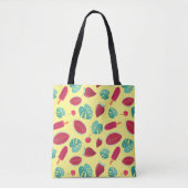 Tote Bag Feuilles de pavot, cerise, fraise et pastèque (Devant)