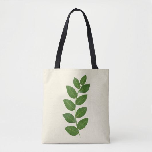 Tote Bag Feuilles de plante verte moderne (Devant)
