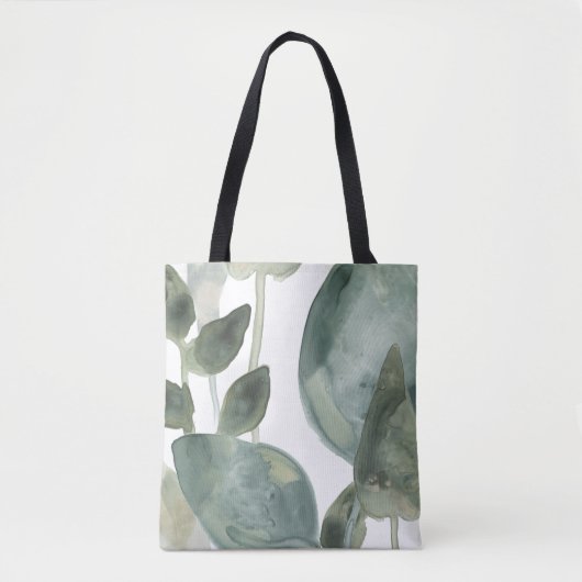 Tote Bag Feuilles d'eau - Aquarelle (Devant)