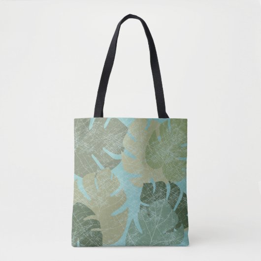 Tote Bag Feuilles dénaturés tropicaux (Devant)