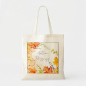 Tote Bag Feuilles d'érable d'automne avec texte personnalis (Devant)