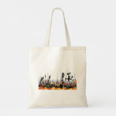 Tote Bag Feuilles d'érable d'automne et silhouette d'herbe (Dos)