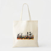 Tote Bag Feuilles d'érable d'automne et silhouette d'herbe (Devant)
