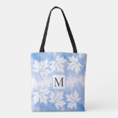 Tote Bag Feuilles d'érable et monogramme bleu à l'aquarelle (Dos)