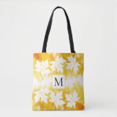 Tote Bag Feuilles d'érable et monogramme de lavage à l'aqua (Devant)
