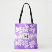 Tote Bag Feuilles d'érable et monogramme de lavage à l'aqua (Devant)