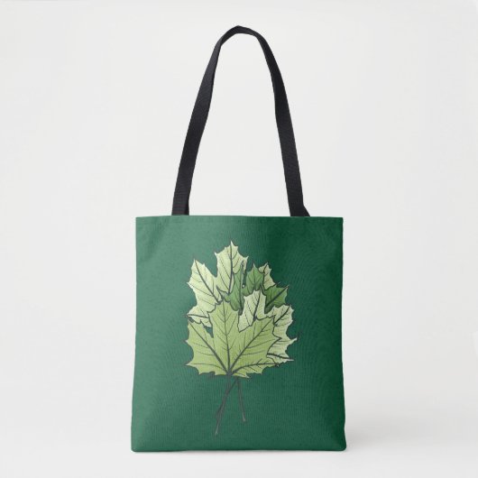 Tote Bag Feuilles D'Érable Vert Au Printemps (Devant)