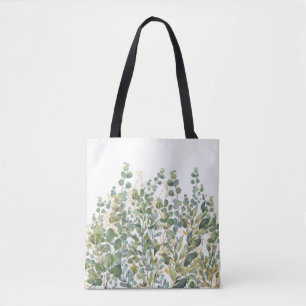Tote Bag Feuilles D'Eucalyptus Botanique Or Et Vert