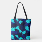 Tote Bag Feuilles en couche bleue de minuit (Dos)