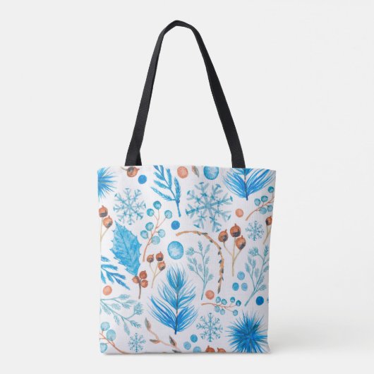 Tote Bag Feuilles et baies d'hiver modernes (Dos)