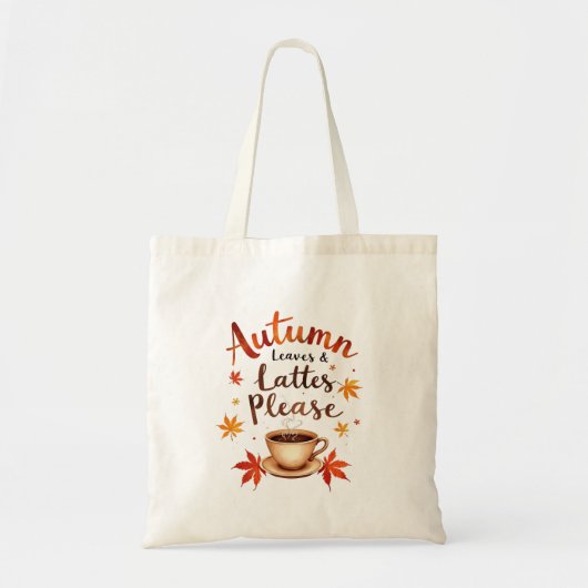 Tote Bag Feuilles et lattes d'automne S'il vous plaît - Aqu (Devant)