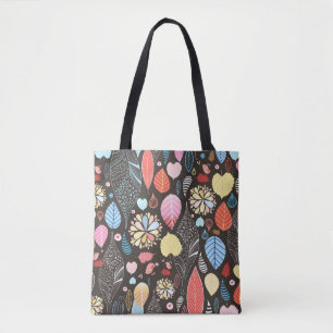 Tote Bag Feuilles et oiseaux d'automne.