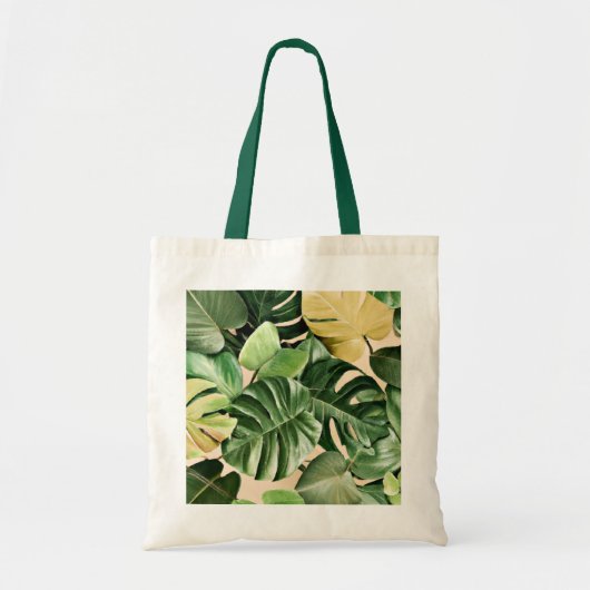 Tote Bag Feuilles florales/hawaïennes/tropicales (Devant)