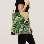 Tote Bag Feuilles florales/hawaïennes/tropicales (De près)