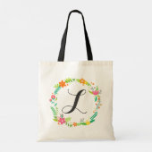 Tote Bag Feuilles Monogrammes Personnalisés Et Fleurs De Re (Dos)
