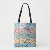Tote Bag Feuilles pastel colorées (Devant)