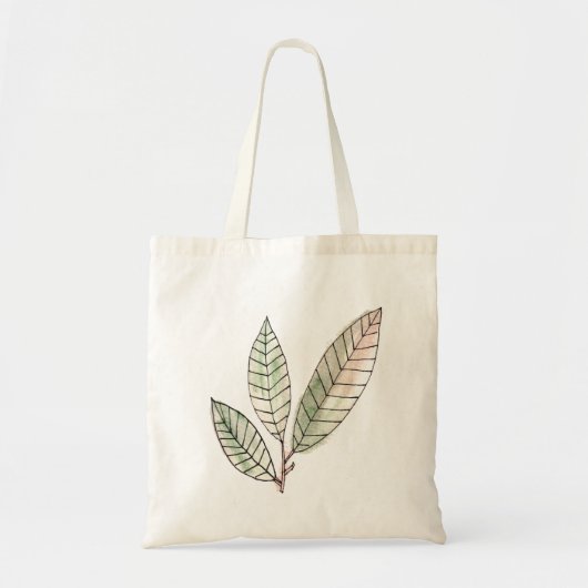 Tote Bag feuilles peints à la main (Devant)