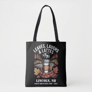 Tote Bag Feuilles Personnalisées Rire Lattes Voyage d'autom