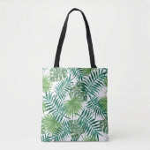 Tote Bag Feuilles tendance de palmier botanique vert (Devant)