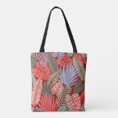 Tote Bag Feuilles Tropicaux Doodle : Tiré À La Main Noire (Dos)