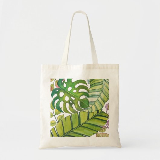 Tote Bag Feuilles Tropicaux En Aquarelle (Devant)