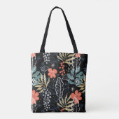 Tote Bag Feuilles tropicaux et motif de fleurs (Dos)