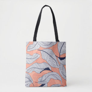 Tote Bag Feuilles tropicaux, feuilles jungle sans soudure v