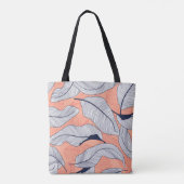 Tote Bag Feuilles tropicaux, feuilles jungle sans soudure v (Dos)