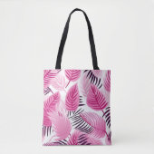 Tote Bag Feuilles tropicaux roses (Devant)