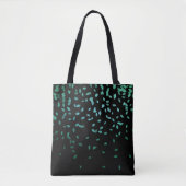 Tote Bag Feuilles verts en noir (Devant)