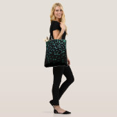 Tote Bag Feuilles verts en noir (Sur le modèle)
