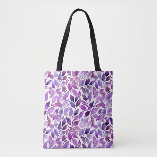 Tote Bag Feuilles violettes (Devant)