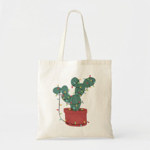 Tote Bag Feux de Noël de Cactus Amoureux Drôle Noël