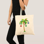 Tote Bag Feux de Noël palmier hawaii plage tropicale x (Devant (produit))
