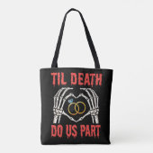 Tote Bag Fiançailles d'Halloween jusqu'à la mort faisons-no (Dos)