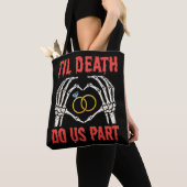Tote Bag Fiançailles d'Halloween jusqu'à la mort faisons-no (De près)