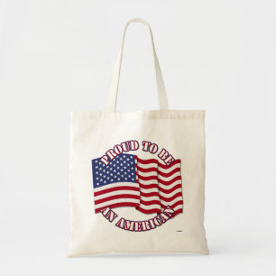 Tote Bag Fier d'être un Américain avec un drapeau améric