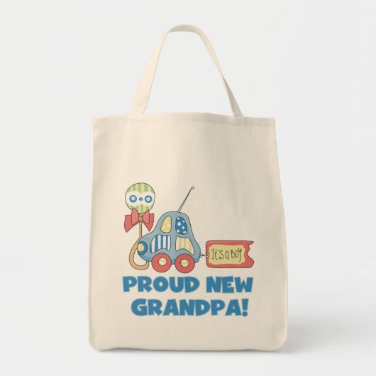 Tote Bag Fier nouveau grand-père C'est un garçon TShirts et (Devant)
