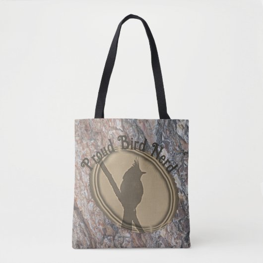 Tote Bag Fier Oiseau Nerd Forêt Silhouette Bois Abstrait (Devant)
