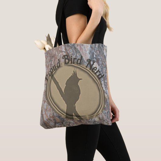 Tote Bag Fier Oiseau Nerd Forêt Silhouette Bois Abstrait (De près)