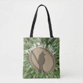 Tote Bag Fier Oiseau Nerd Silhouette Brown Oiseau vert (Devant)