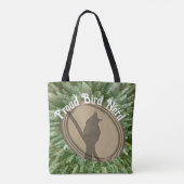 Tote Bag Fier Oiseau Nerd Silhouette Brown Oiseau vert (Dos)