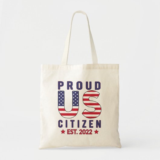 Tote Bag Fier USA Citizen Est. 2022, New American Citizen (Devant)