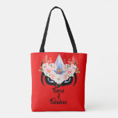 Tote Bag Fierce & fabuleux design fleuri Chouette (Dos)