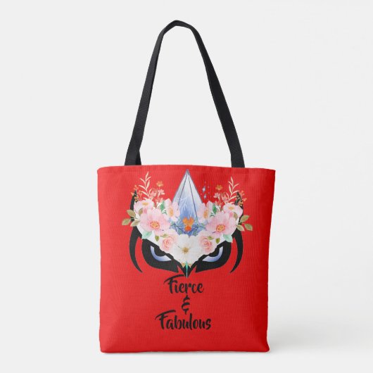 Tote Bag Fierce & fabuleux design fleuri Chouette (Dos)