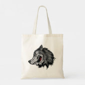 Tote Bag Fierce Wolf Head Bold Wild Animal (Dos)