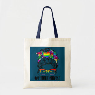 Tote Bag Fière infirmière Gay pride LGBT Messy Bun LGBTQ Al